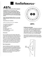 AudioSource AS7c Owner'S Manual preview