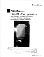 Preview for 1 page of AudioSource project One Owner'S Manual