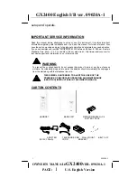 Preview for 2 page of Audiovox gx2400 Owner'S Manual