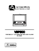 Preview for 1 page of Audiovox VBP800 Instruction Manual