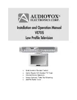 Audiovox VE705 - VE - 705 Installating And Operation Manual preview