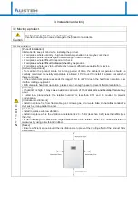 Preview for 6 page of AUSTEM ESS 3kW Installation & Operation Manual