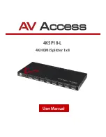 Preview for 1 page of AV Access 4KSP18-L User Manual