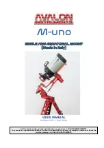 Preview for 1 page of Avalon Instruments M-Uno User Manual