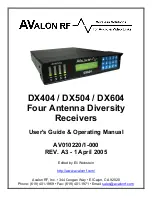 Avalon RF DX404 User'S Manual & Operating Manual preview