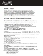 Preview for 6 page of Avantco Equipment 177CNVYOV10A User Manual