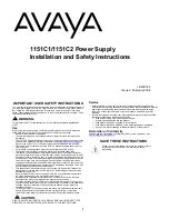 Preview for 1 page of Avaya 1151C1 Installation And Safety Instructions