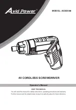 Preview for 1 page of Avid Power ACSD368 Operator'S Manual