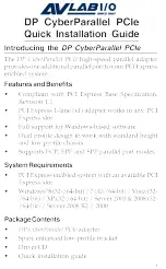 AvLab DP CyberParallel PCIe Quick Installation Manual preview