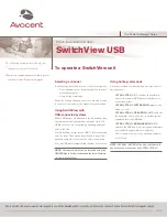 Preview for 1 page of Avocent SwitchView Quick Installation Manual