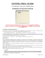 AWID SENTINEL-PROX LR-2000 Installation & Operation Manual preview