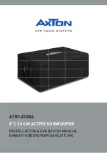 AXTON ATB120QBA Installation & Operation Manual preview