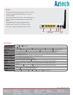 Preview for 2 page of Aztech DSL1000EW(L) Speci?Cations