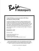 Preview for 3 page of Baja motorsports Dirt Runner 90cc Owner'S Manual