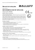 Preview for 20 page of Balluff BES M30MH2-GNX15F-BT02-EXA User Manual