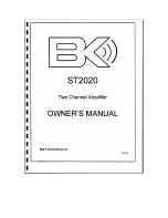 Preview for 1 page of B&K ST2020 Owner'S Manual