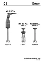 Preview for 1 page of Bartscher MX 235 Plus SB170 Manual