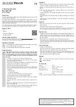 Preview for 2 page of BASETech 20 Operating Instructions