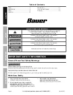 Preview for 2 page of Bauer 1695E-B Owner'S Manual & Safety Instructions