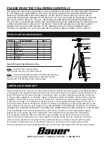 Preview for 4 page of Bauer 19503E-B Owner'S Manual & Safety Instructions