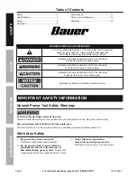 Preview for 2 page of Bauer 20V Hypermax Lithium 1895C-B Owner'S Manual