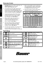 Preview for 8 page of Bauer 21105E-B Owner'S Manual & Safety Instructions