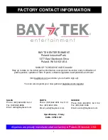 Preview for 2 page of Bay-Tek Hyper Nova Service Manual