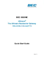 Preview for 1 page of BEC 8920NE Ultimum Quick Start Manual