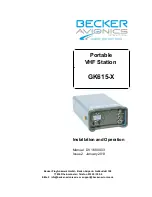 Becker GK615-X Installation And Operation Manual preview
