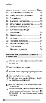 Preview for 44 page of BEHA Unitest Therm 100 Instruction Manual