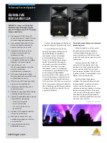 Preview for 1 page of Behringer Eurolive B312A Brochure & Specs