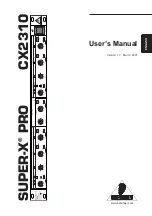 Preview for 1 page of Behringer SUPER-X PRO CX2310 User Manual