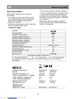 Preview for 38 page of Beko CS 27CA Instructions For Use Manual