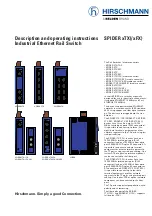 Preview for 1 page of Belden Hirschmann SPIDER Series Description And Operating Instructions