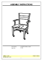 BELLACOR CASTER C-226 Assembly Instructions Manual preview