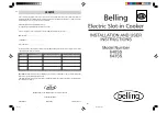 Preview for 1 page of Belling 640SS Installation And User Instructions Manual