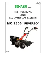 Benassi MC 2300 REVERSO Instruction And Maintenance Manual preview