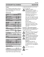 Preview for 75 page of Berner BACIW-18V Instruction Manual And Safety Instructions