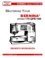 Bernina artista 170 QPE Owner'S Workbook preview