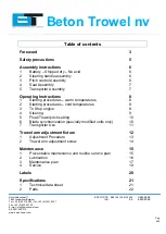 Preview for 4 page of Beton Trowel BT120-2/4/HPFV35 Instruction Manual