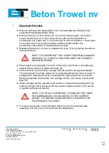 Preview for 13 page of Beton Trowel BT120-2/4/HPFV35 Instruction Manual