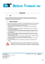 Preview for 5 page of Beton Trowel BT120H270 Instruction Manual