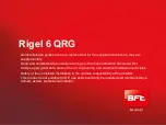 BFT Rigel 6 QRG Quick Reference Manual preview