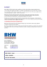 Preview for 14 page of BHW 10912 Operating & Maintenance Instructions