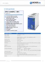 Preview for 4 page of Bicker Elektronik UPSI-1208DP Series User Manual