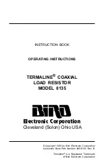 BIRD TERMALINE 8135 Instruction Book preview