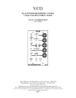 Preview for 1 page of Blacet Research VCO2100 User & Assembly Manual