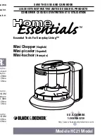 Black & Decker Home Essentials HC21 Use And Care Book Manual preview