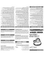 Preview for 1 page of Black & Decker KE1000 Series Instruction Book