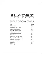 Preview for 2 page of BLADEZ Brazil Owner'S Manual